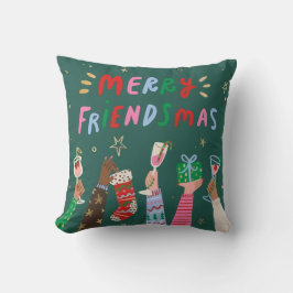 Almofada Merry Friendsmas Holiday Throw Pillow