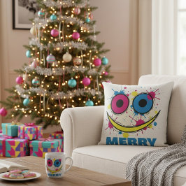 Almofada Merry Pop: Colorful & Playful Modern Art Christmas