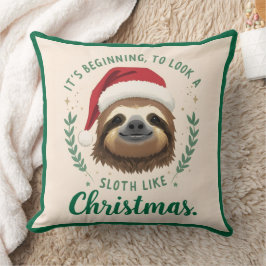 Almofada Merry Slothmas, Christmas Throw Pillow
