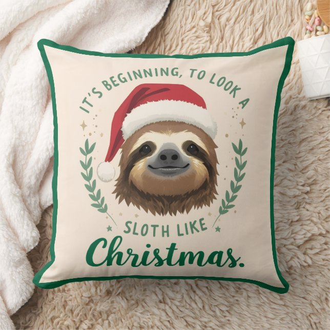 Almofada Merry Slothmas, Christmas Throw Pillow (Cobertor)
