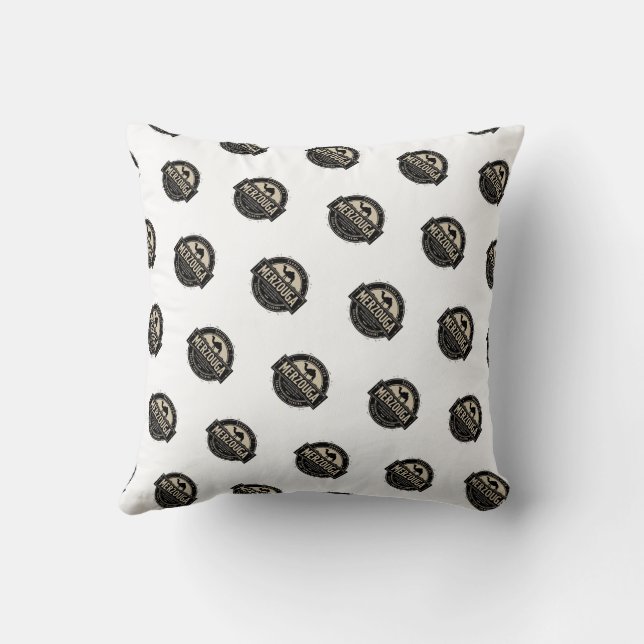 Almofada Merzouga Sahara Camel Ride Vintage Throw Pillow (Verso)