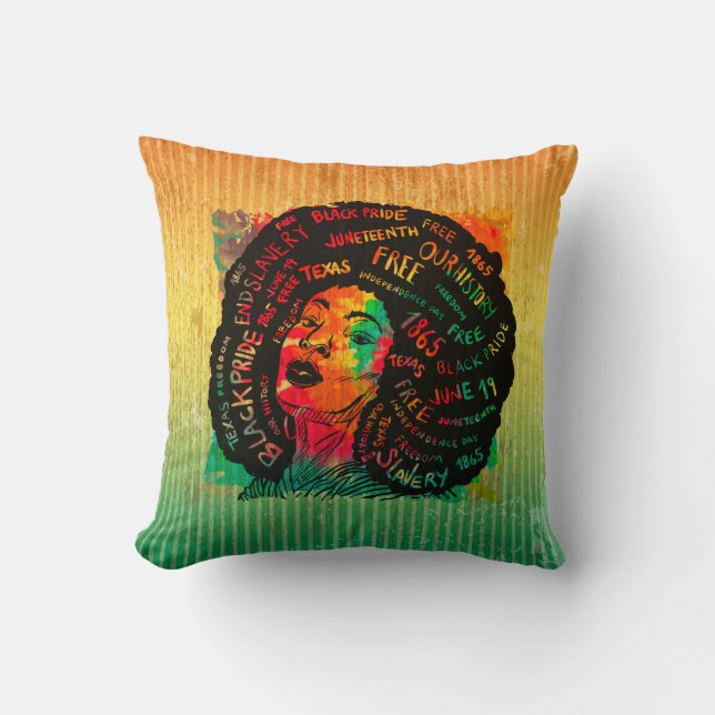 Almofada Mês da História Negra - Mulher com Melanina Forte  (Frente)