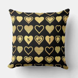 Almofada Metallic Gold Accent Hearts Valentine Gift