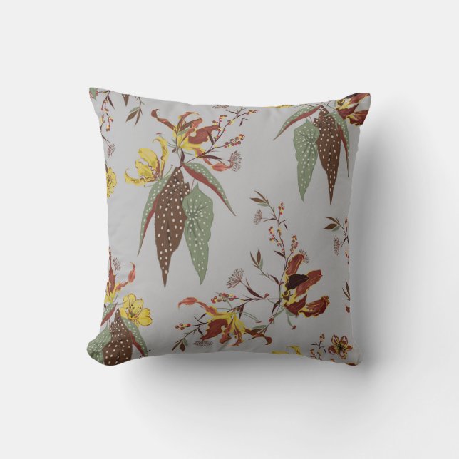 Almofada Método de colheita de flores silvestres retrô, pla (Frente)