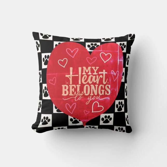 Almofada Meu Coração Pertence A Você impressão (Frente)