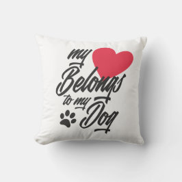 Almofada Meu Coração Pertence ao Meu Travesseiro decorativo