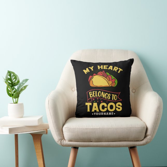 Almofada Meu Coração Pertence Aos Tacos (Cadeira)