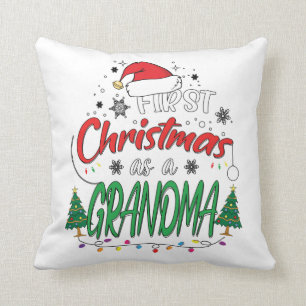 Almofada Meu Primeiro Natal Como Vovó Nova Avó Engraçada