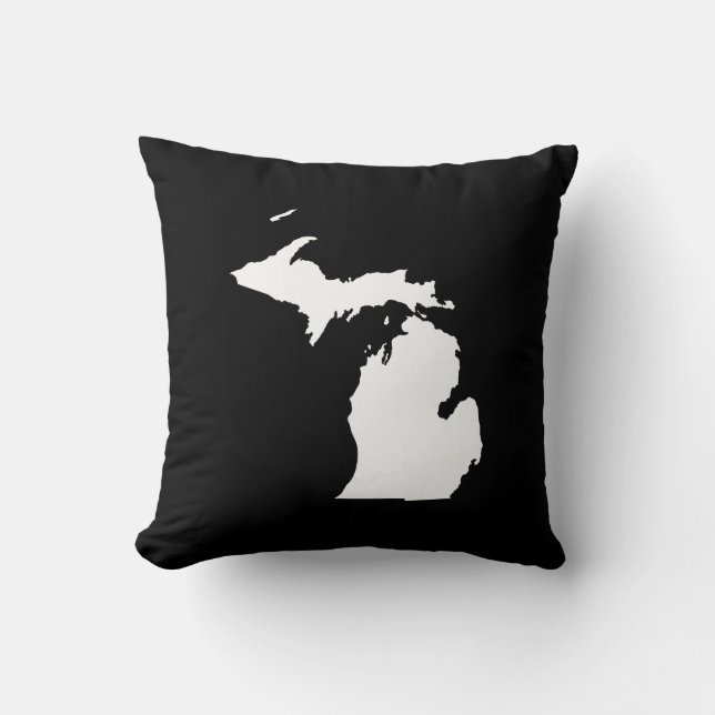 Almofada Michigan em Branco e Preto (Frente)