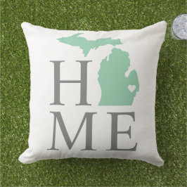 Almofada Michigan Home Mint Green City Heart