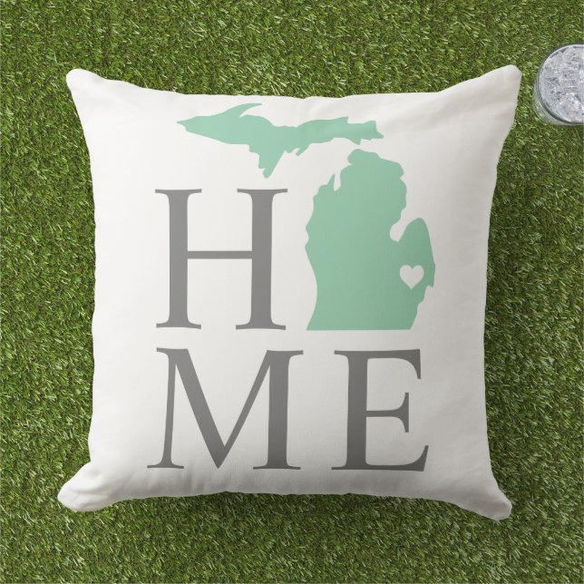 Almofada Michigan Home Mint Green City Heart (Grama)