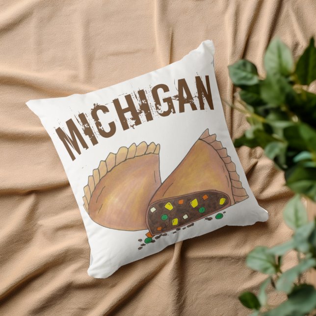 Almofada Michigan Península Superior Pasty Meat Pie Foodie (Michigan Pasty Pillow)