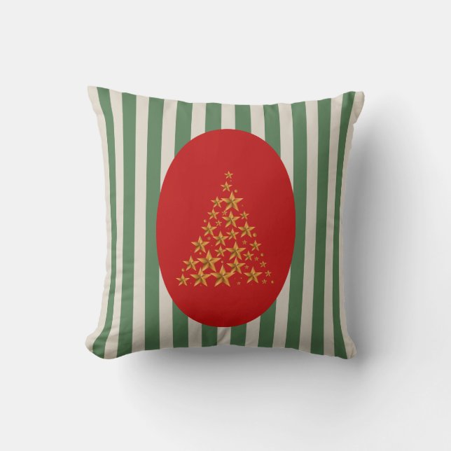 Almofada Mid century christmas tree with Golden star (Frente)