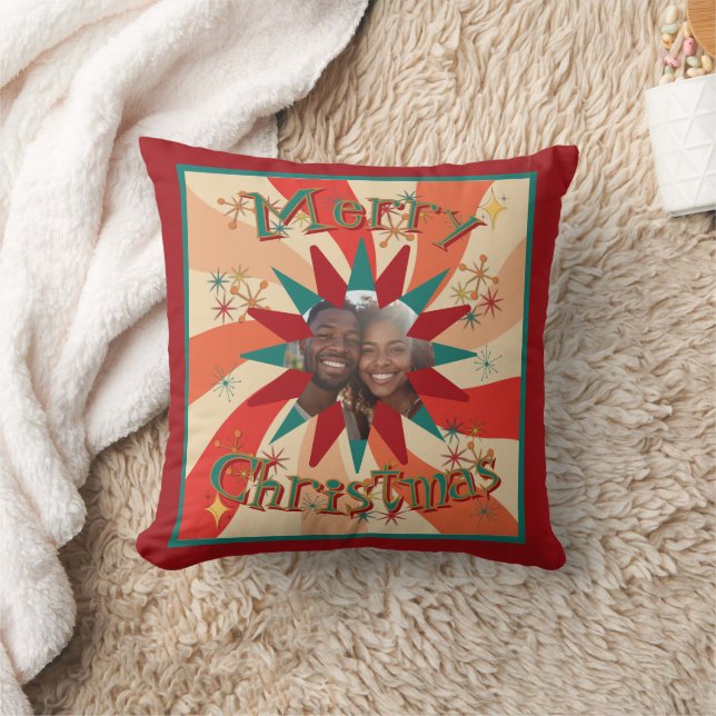 Almofada Mid Century Modern Christmas Sputnik Stars Photo (Cobertor)