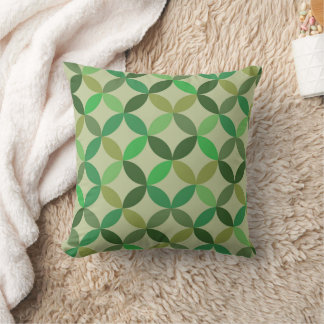 Almofada Mid century Modern Geometric Green Circles Pattern