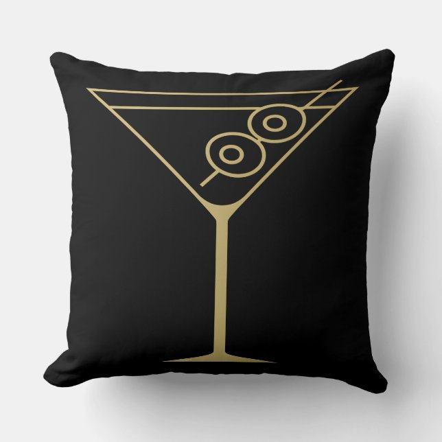 Almofada Mid Century Modern Gold 2 Olive Martini (Frente)