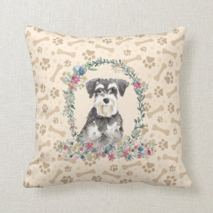 Almofada Mídia Schnauzer - Pata de Cachorro Impressão e C
