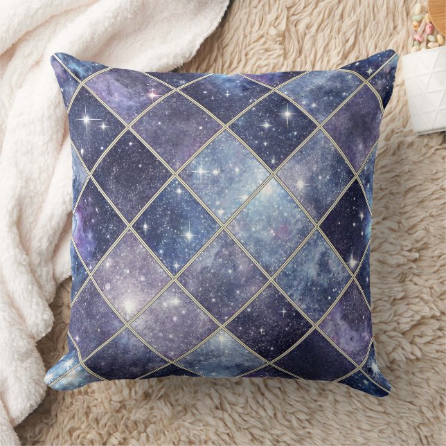 Almofada Midnight Blue Diamond Lattice - Starry Night (2) (Cobertor)