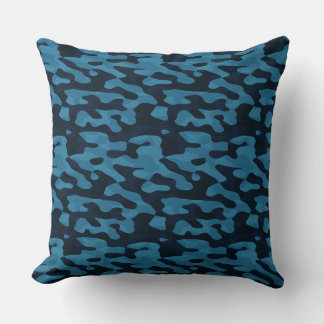 Almofada Midnight, light blue, muted blue, dark blue camo