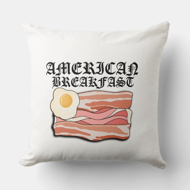 Almofada Mikitiez american café da manhã bacon ovo july pic (Frente)