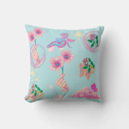 Almofada Mikitiez fada ângulo azul céu azul doce papoula