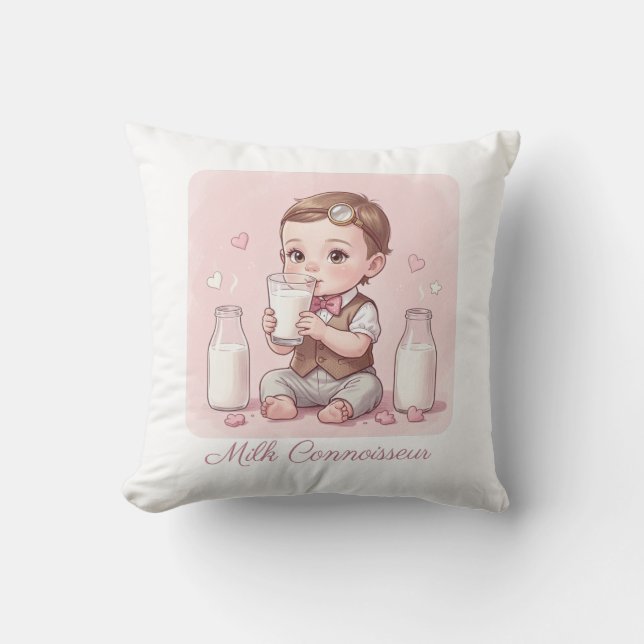 Almofada Milk Connoisseur Baby Boy Print Nursery (Frente)