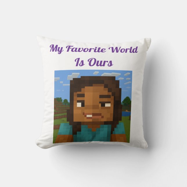 Almofada Minecraft-Inspired Gamer Pillow | Pixel Art Couple (Frente)
