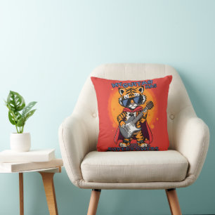 Almofada Minha Guitarra Tem Superpoderes Tigre Super-Herói 