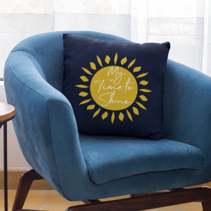 Almofada Minha Hora De Brilhar, Travesseiro decorativo De I