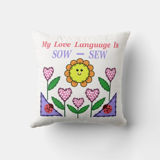 Almofada Minha Linguagem do Amor é Semear - Costurar (Verso)