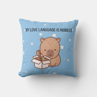 Almofada Minha Linguagem do Amor São Macarrão | Kawaii Capy