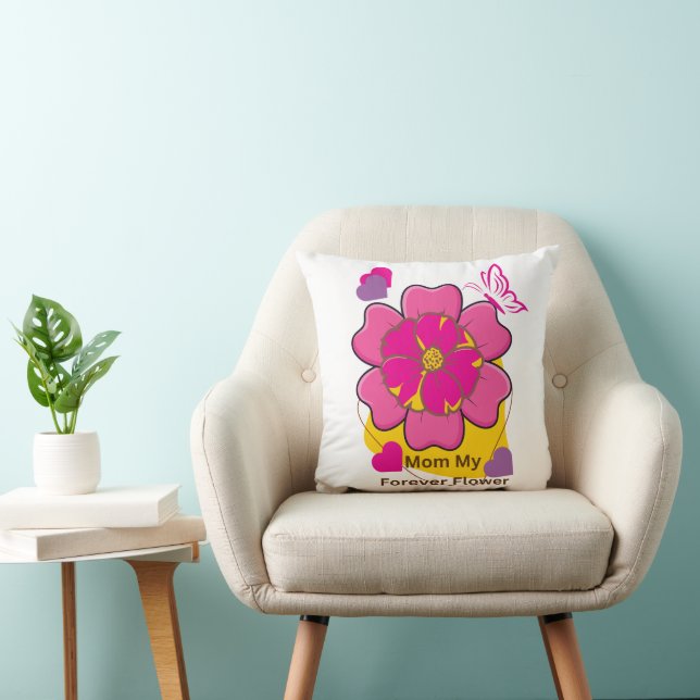 Almofada Minha Mãe Design de Flor para Sempre  (Cadeira)