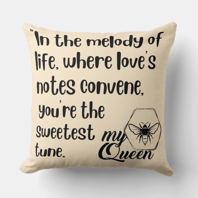 Almofada minha rainha abelha cita (Frente)