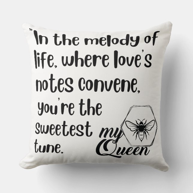 Almofada minha rainha abelha cita (Frente)