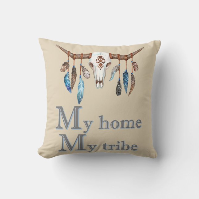 Almofada Minha Tribo Boho Caveira (Frente)