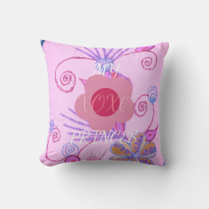 Almofada Minhas coloridas da Princesa Floral XOXO cor-de-ro
