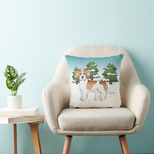 Almofada Mini Goldendoodle Dourado e Branco na Floresta de  (Cadeira)