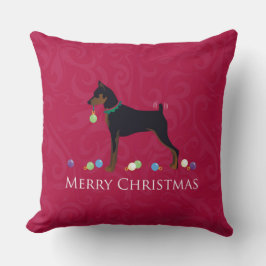 Almofada Miniatura Pinscher Design de Feliz Natal