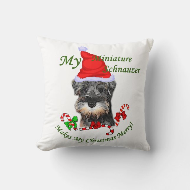 Almofada miniatura Schnauzer Natal (Frente)