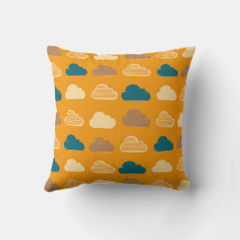 Almofada Minimal Clouds Pattern – Orange Sky Vibes