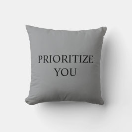 Almofada Minimal Prioritize You Quote Cool Gray