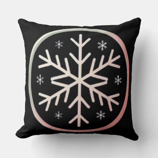Almofada Minimal Snowflake Icon –  Winter Holiday design  (Frente)