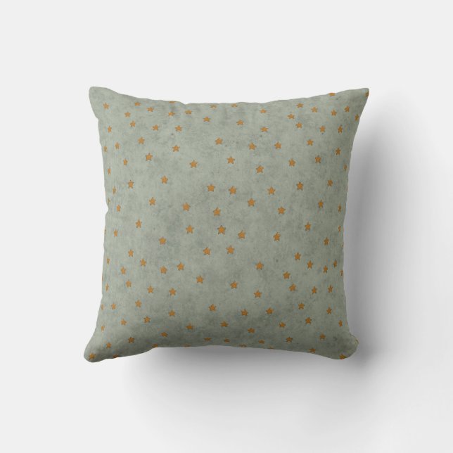 Almofada Minimal Star Pattern Throw Pillow in Sage Green (Verso)