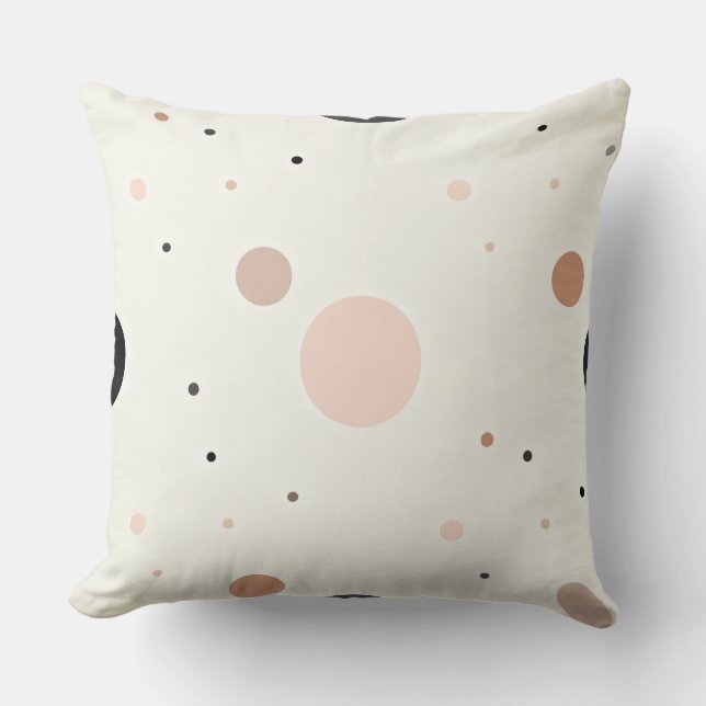 Almofada Minimal Winter Dot Pattern, Soft Cozy Neutrals (Frente)