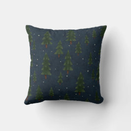 Almofada Minimal Winter Pine Tree Pattern Throw Pillow