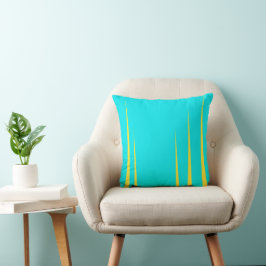 Almofada Minimalismo Amarelo abstrato Art Turquoise