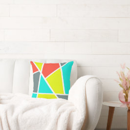 Almofada Minimalismo amarelo do coral abstrato Art Cinza