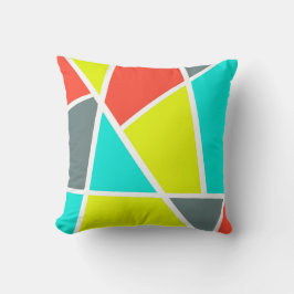 Almofada Minimalismo amarelo do coral abstrato Art Cinza