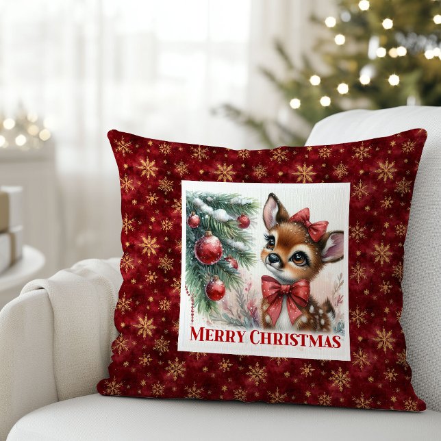 Almofada Minimalist Baby Deer Snowy Forest Kids Gift Xmas (Minimalist Baby Deer Snowy Forest Kids Gift Christmas Pillow

)