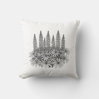 Almofada Minimalist Botanical Lupine Throw Pillow